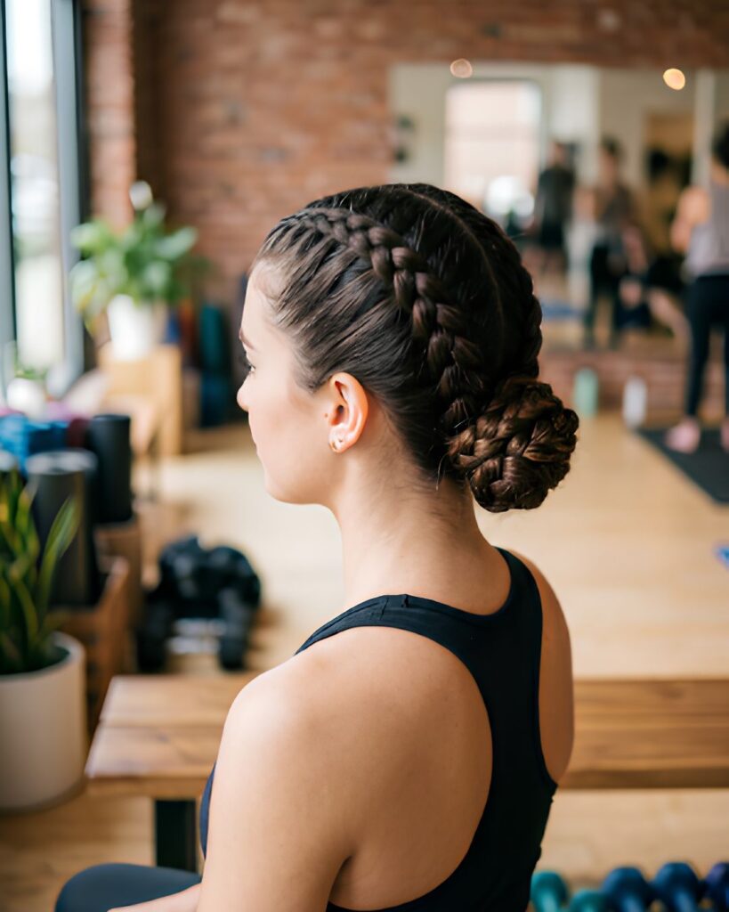 Boxer Braids Into a Bun