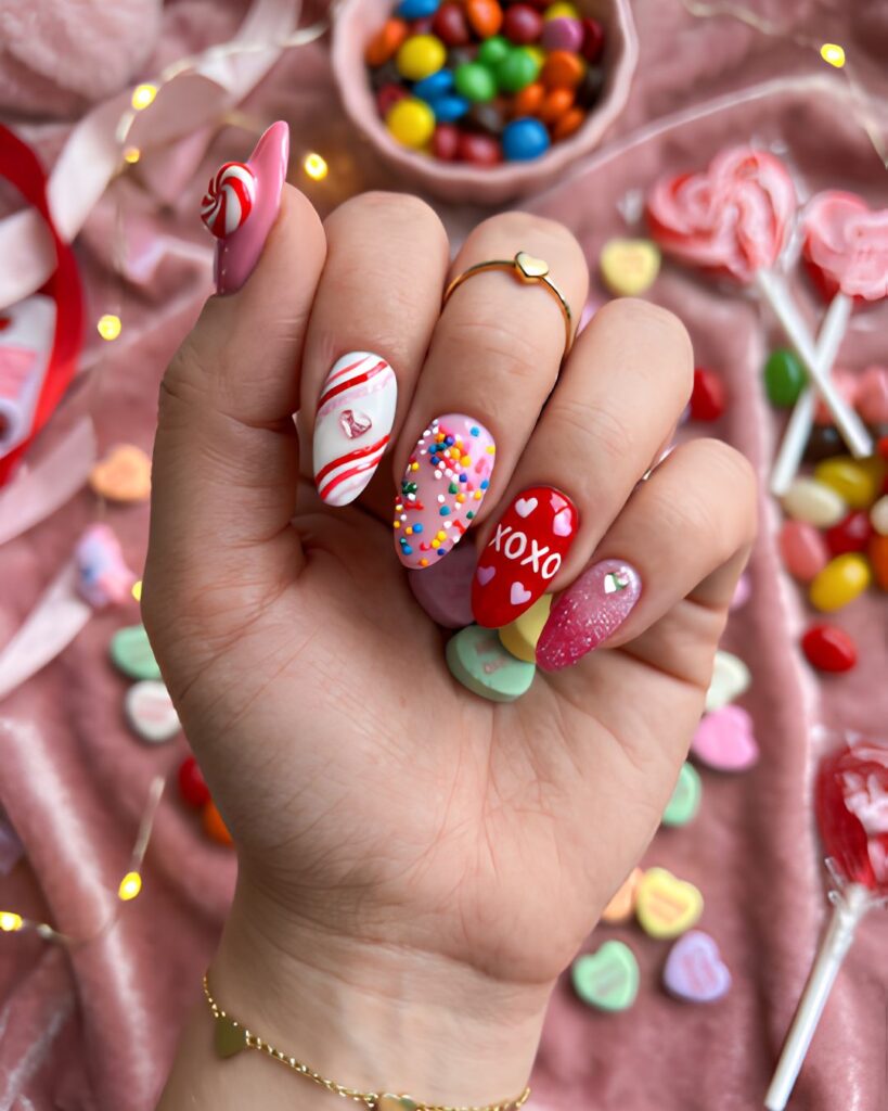 Candy Inspired Valentine Nails