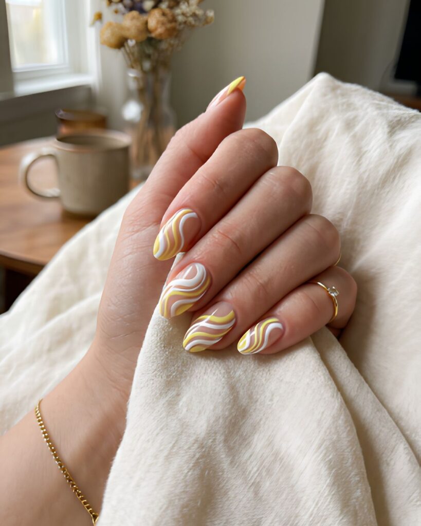 Classic Yellow and White French Tip Nails