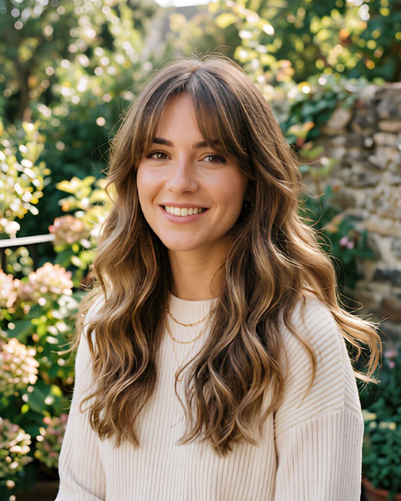 Curtain Bangs with Loose Waves