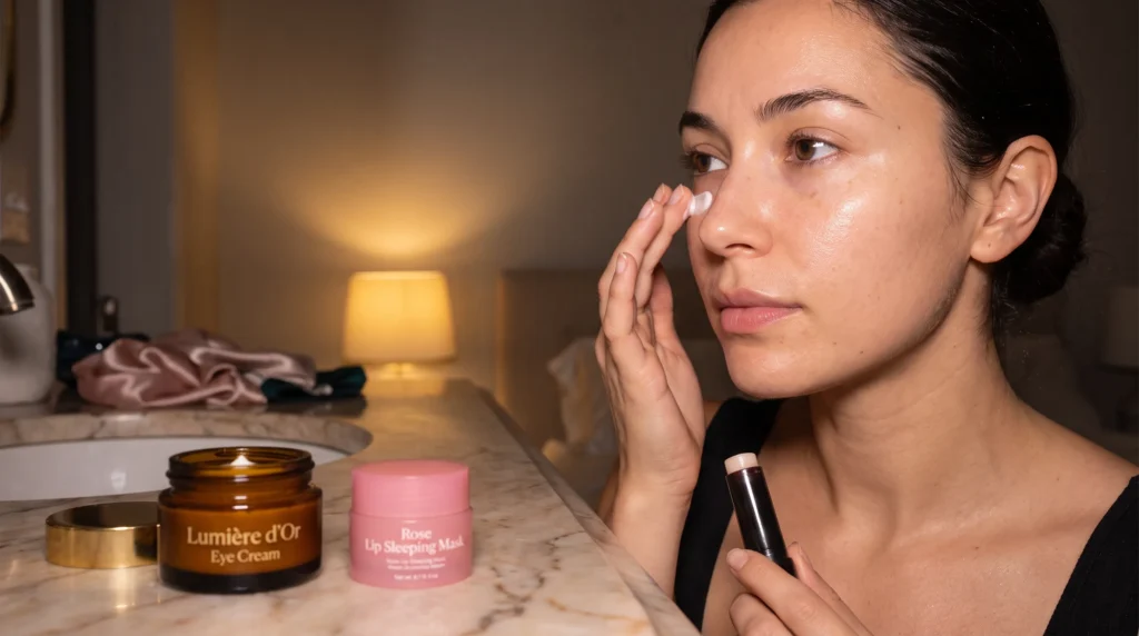 Do not forget your eye cream and lips