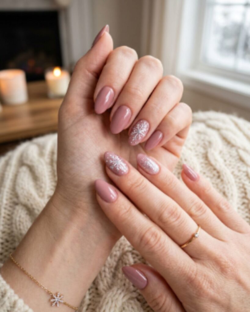 Dusty Rose January Nails
