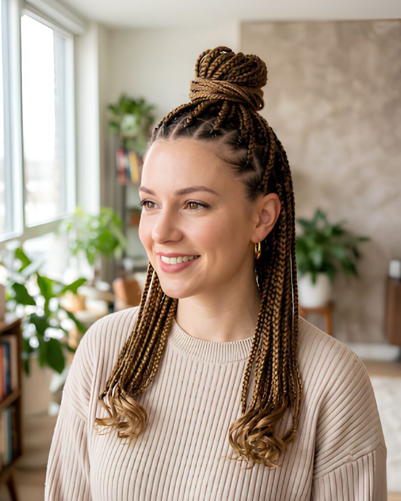 Half Up Half Down Knotless Braids