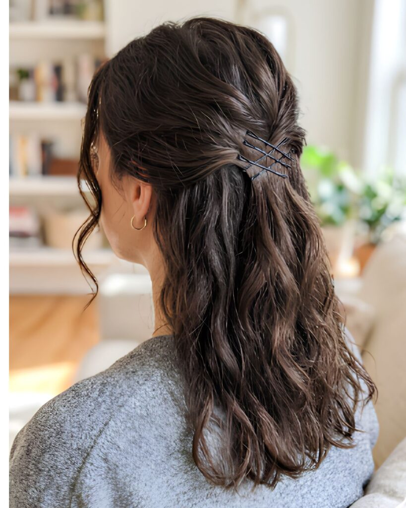 Half Up with Bobby Pins