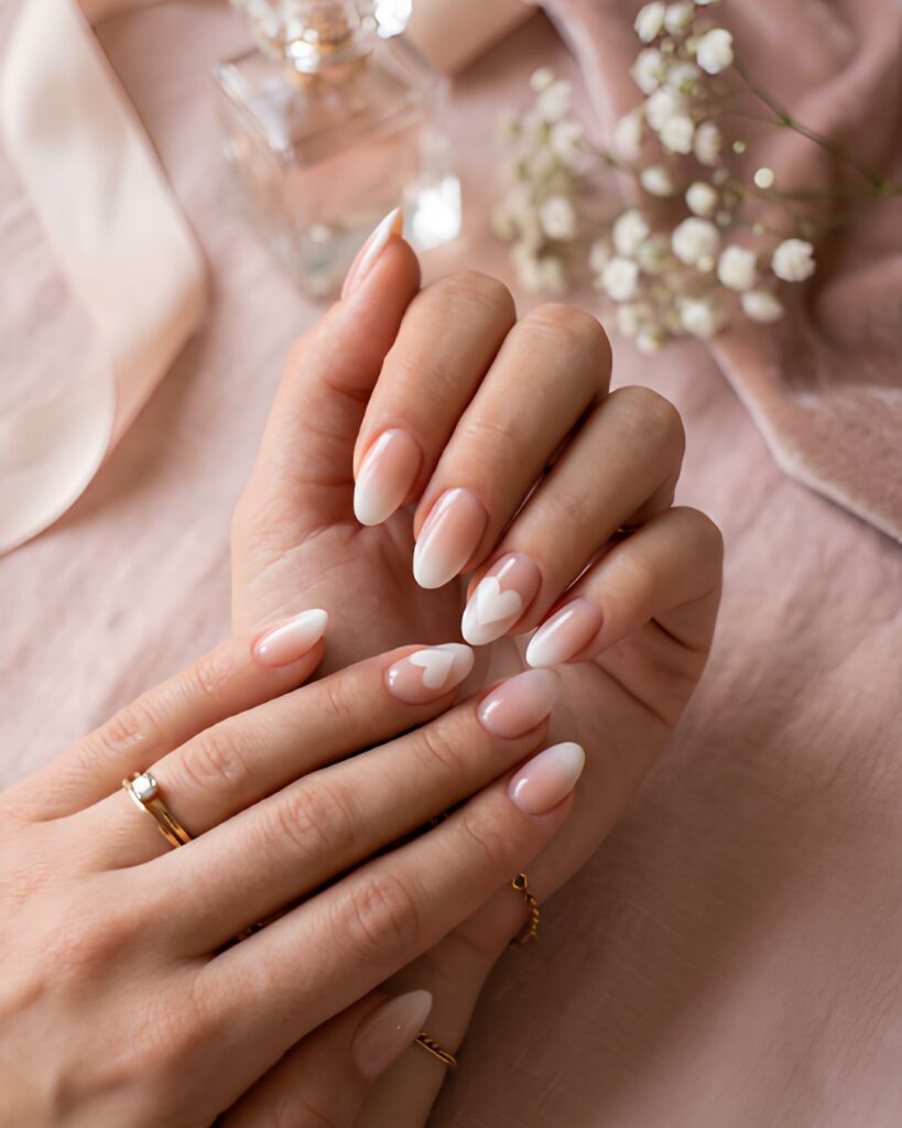 Heart French Fade Nails