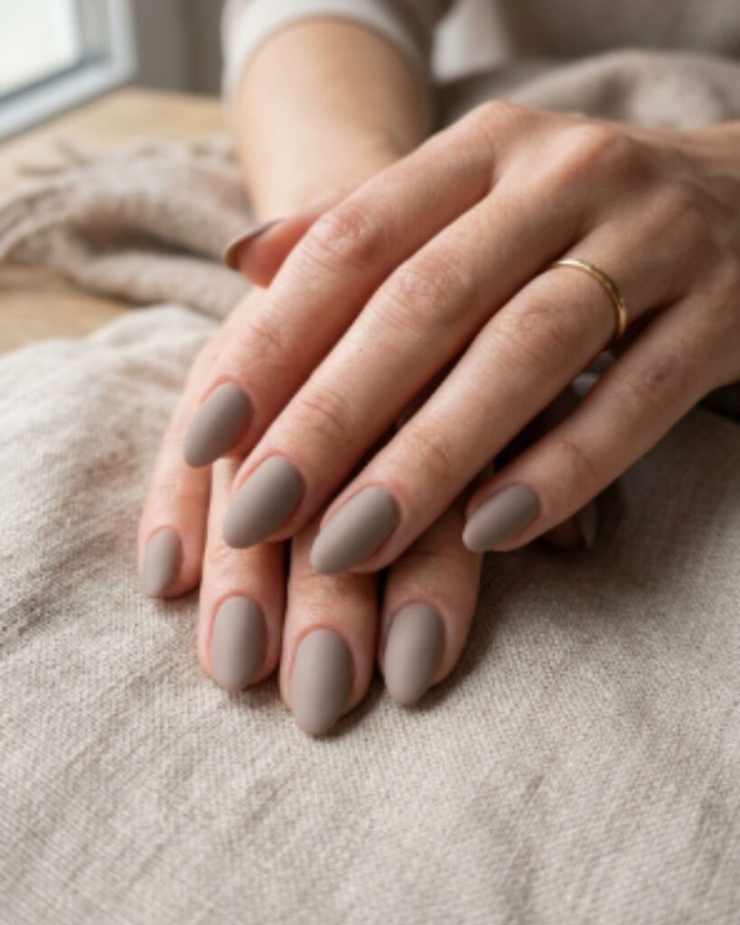 Matte Taupe Nails
