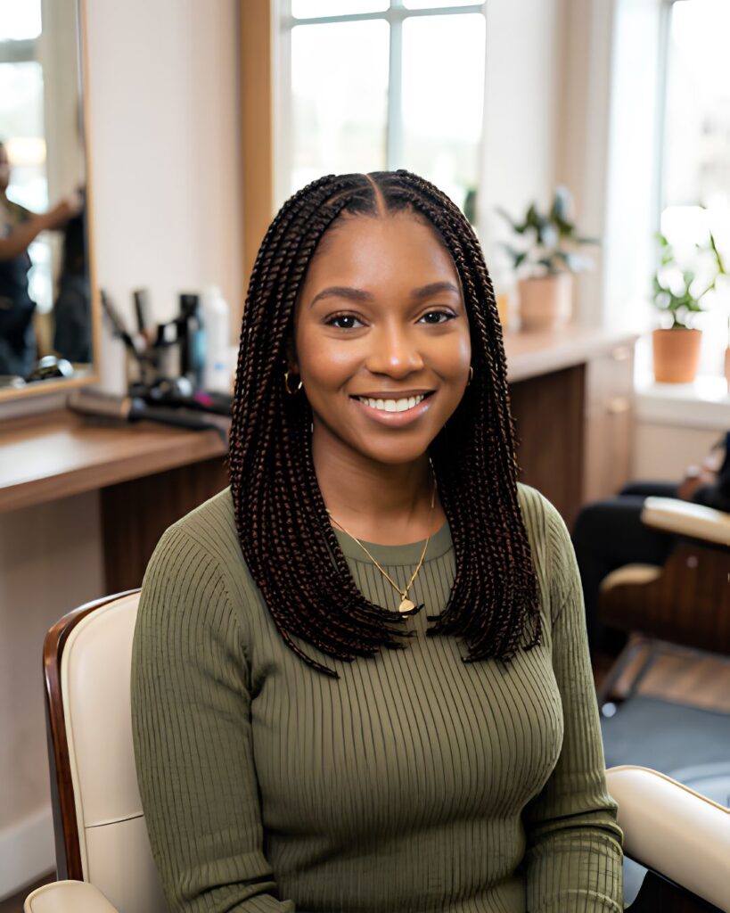 Medium Length Knotless Braids