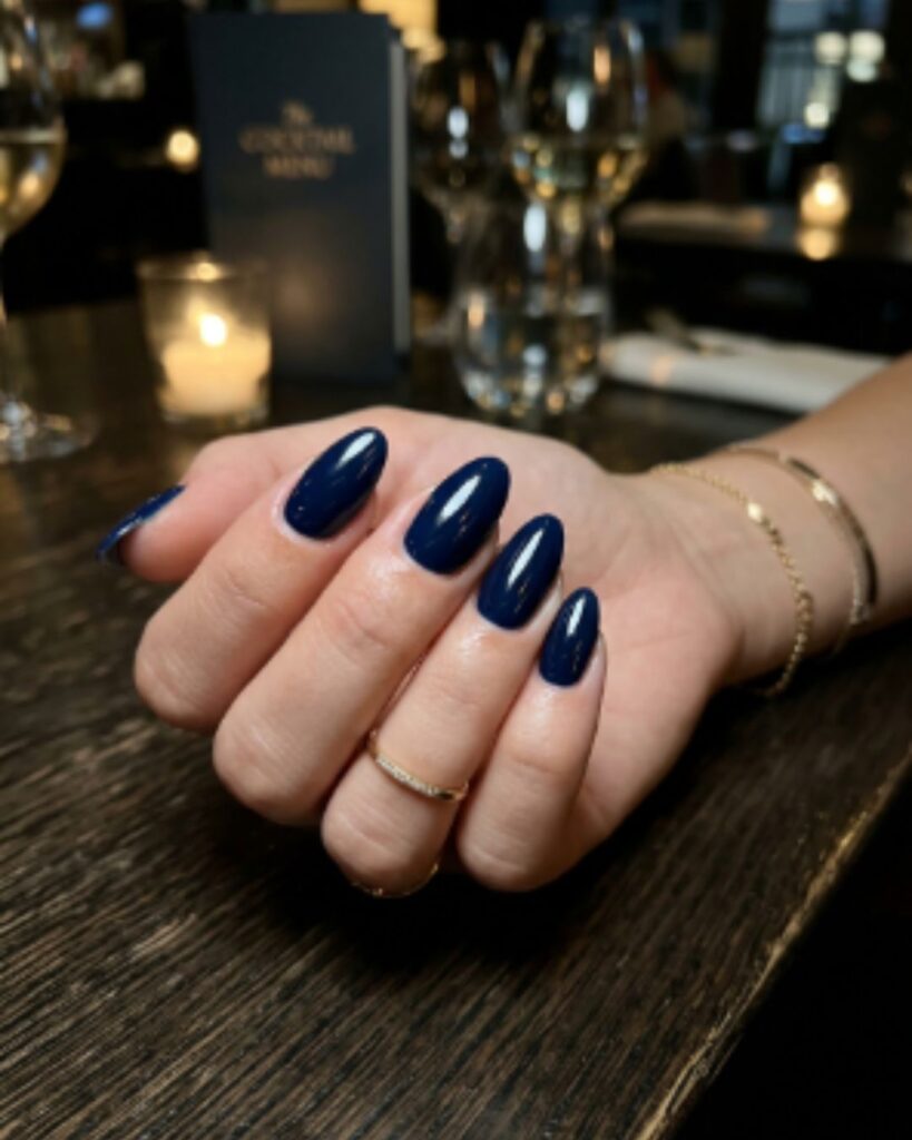 Midnight Blue Gloss Nails