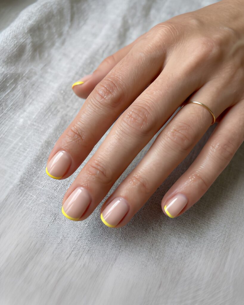 Minimal Yellow Accent Nails