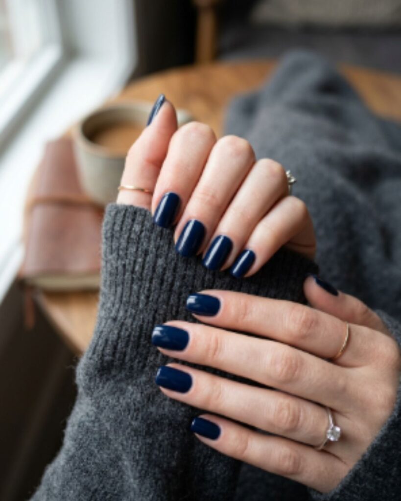 Navy Blue Classic Nails