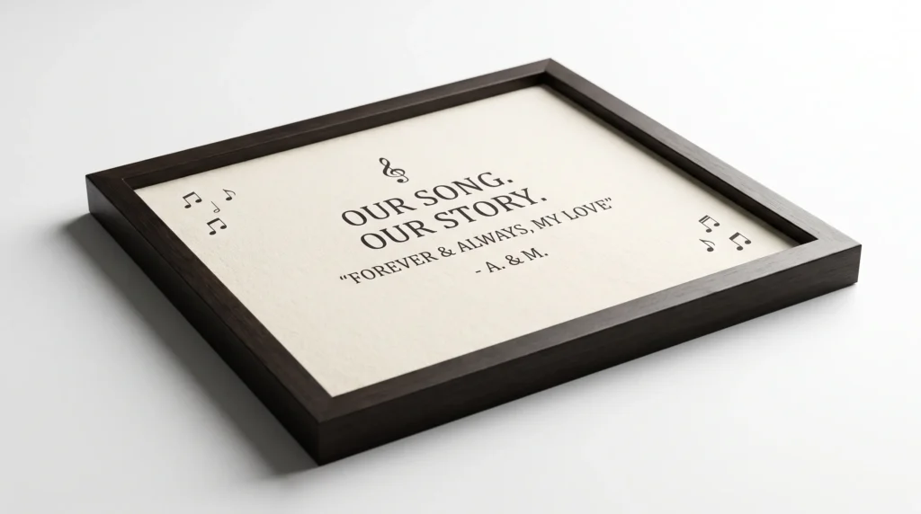 Personalised song lyrics print