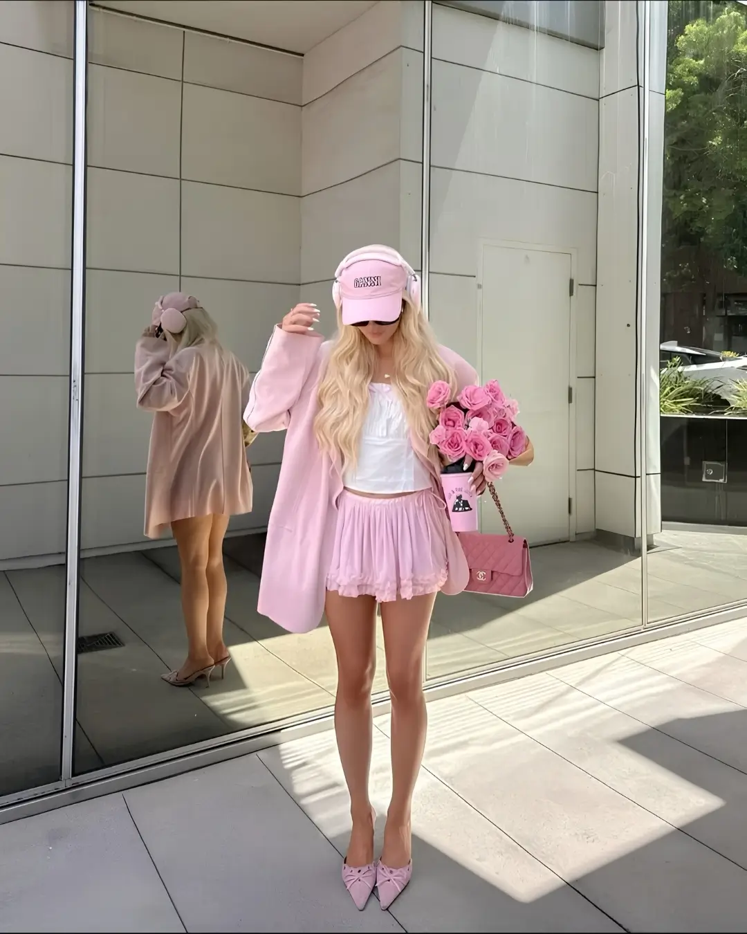 Pink Beret + Matching Outfit