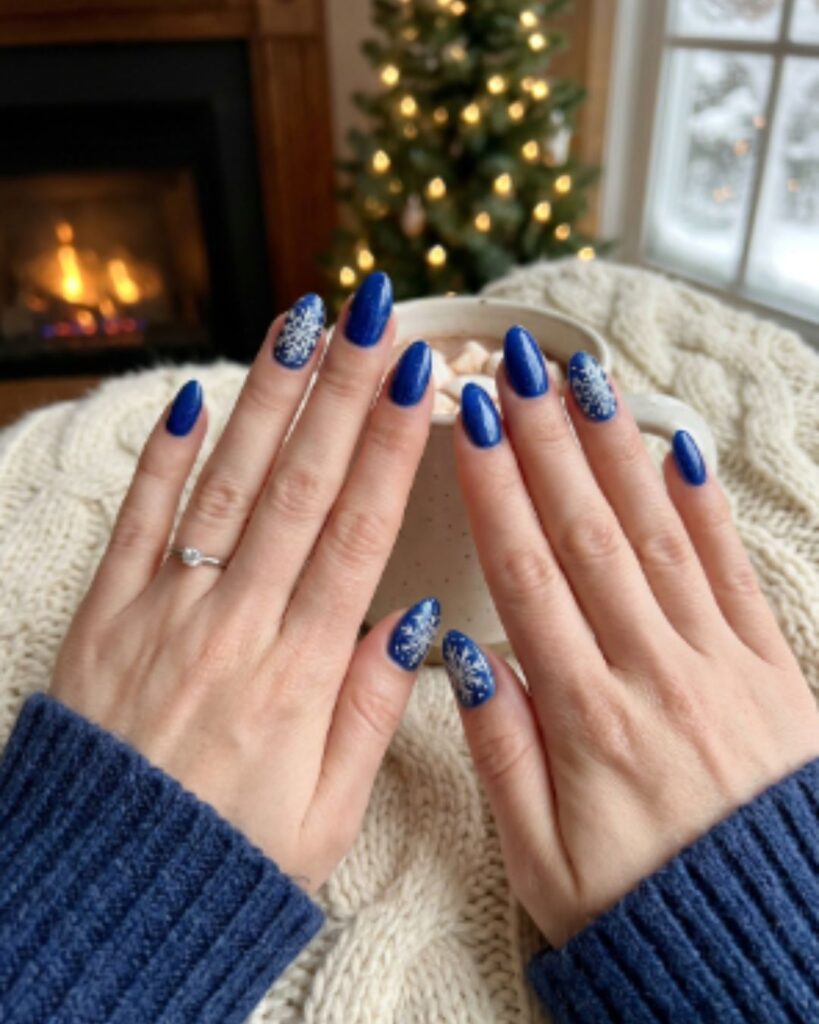 Snowflake Accent Nails