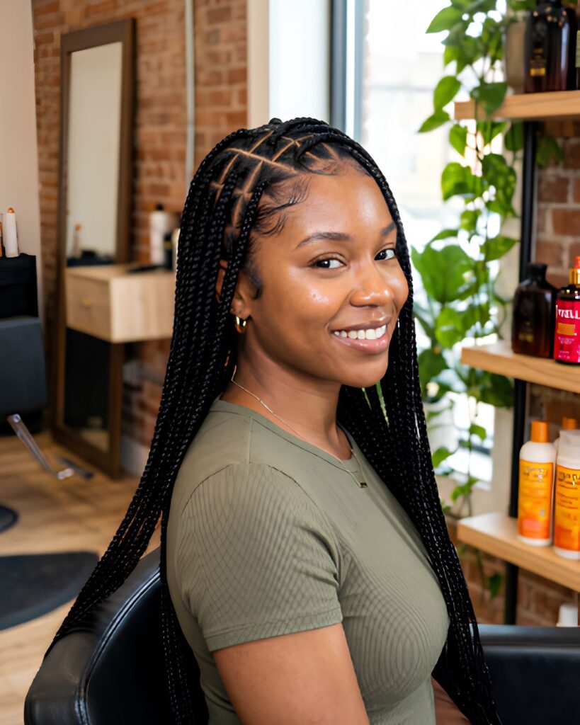 Triangle Part Knotless Braids