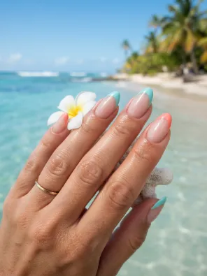 Beachy french tips