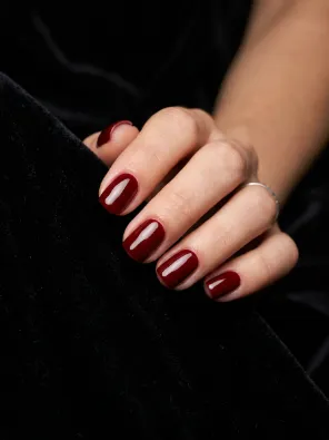 Blood red nails