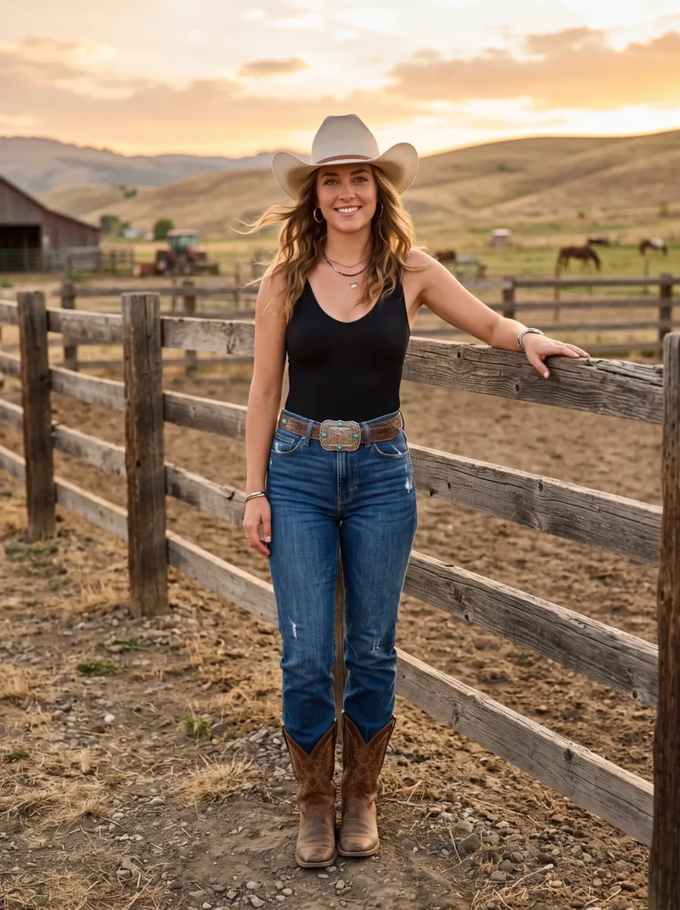 Bodysuit with high waisted jeans