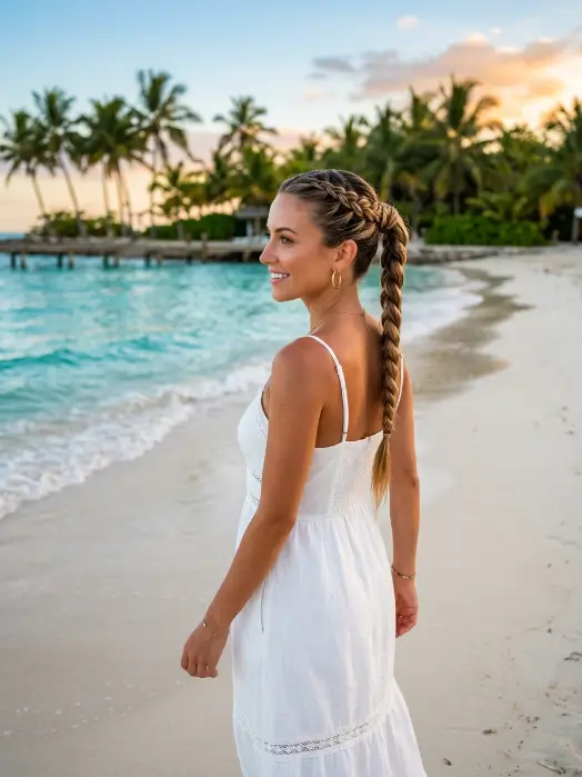 Braided Ponytail With Wrap