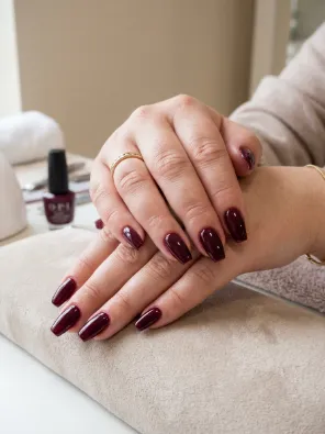 Burgundy coffin nails