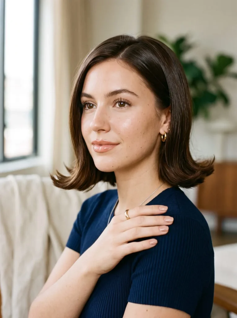 Chin length flip bob