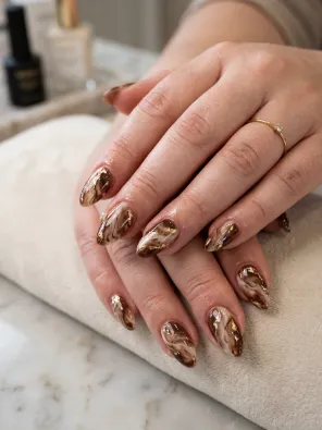 Chocolate marble nails