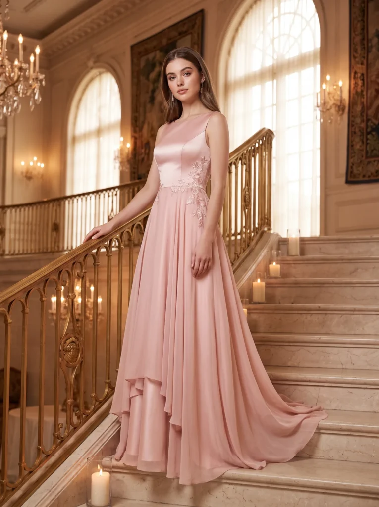 Classic a line prom dress