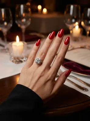 Classic red nails