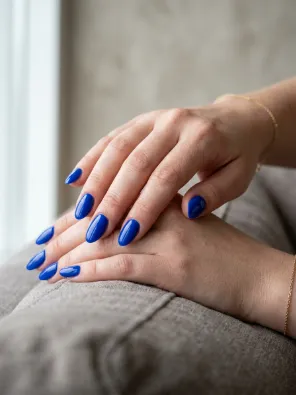 Cobalt blue oval nails