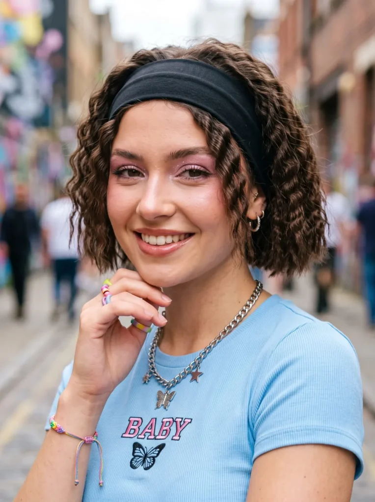 Crimped short hair