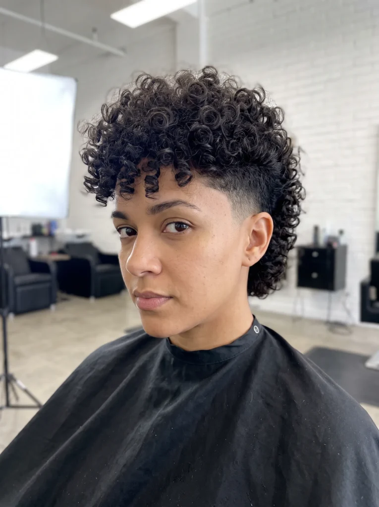 Curly crop mullet