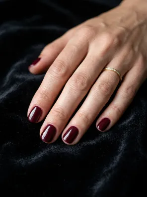 Deep maroon nails