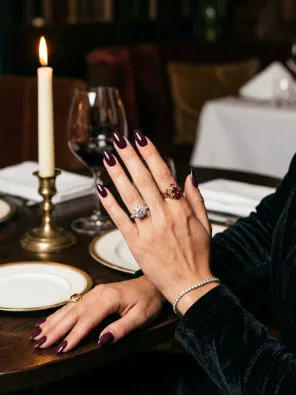 Deep plum nails