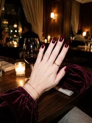 Deep wine red nails