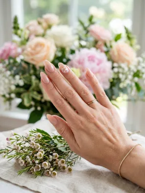 Delicate floral nails