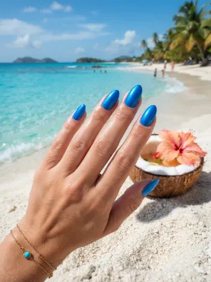 Electric blue nails