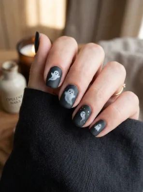 Frosted ghost nails
