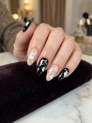 Ghost and moon nails