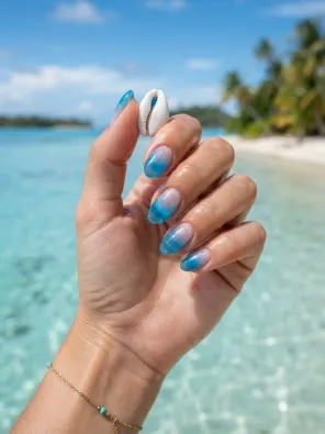 Glassy water nails