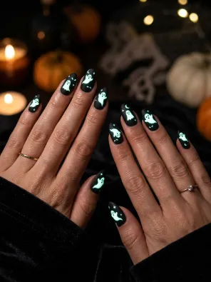Glow in the dark ghost nails