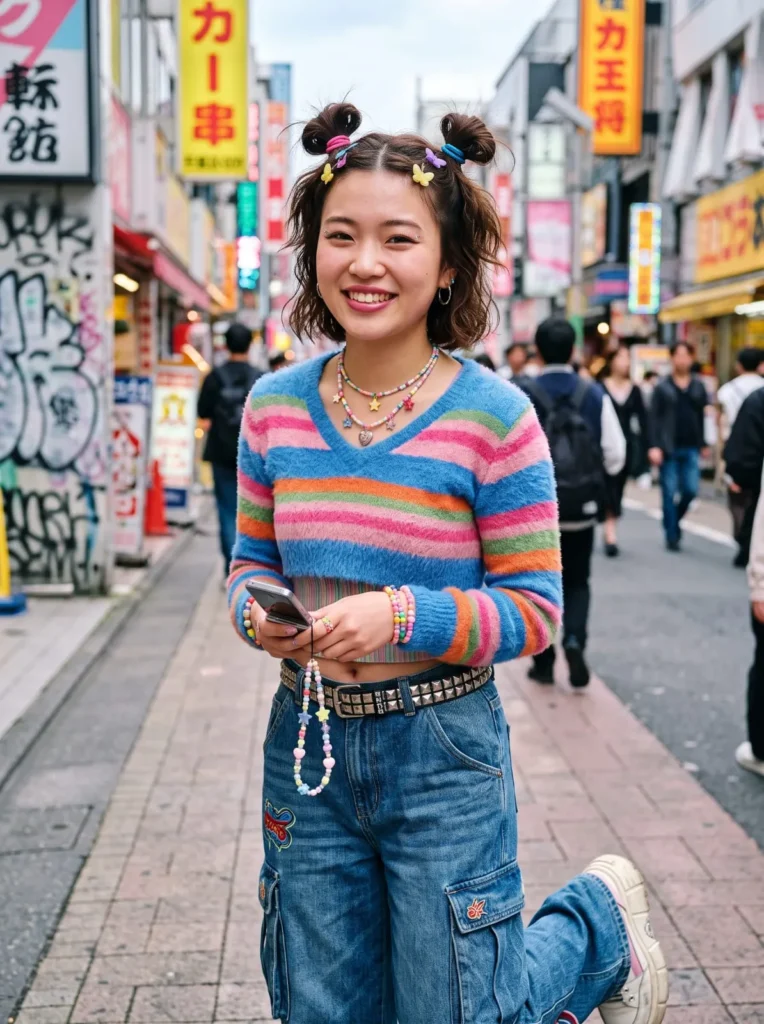 Half up space buns on short hair
