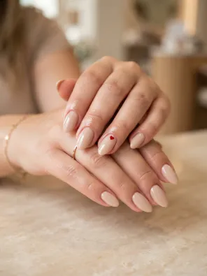 Heart accent nails