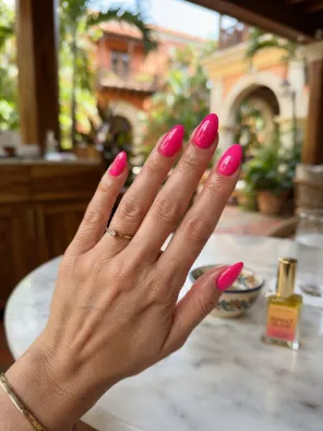 Hot pink nails