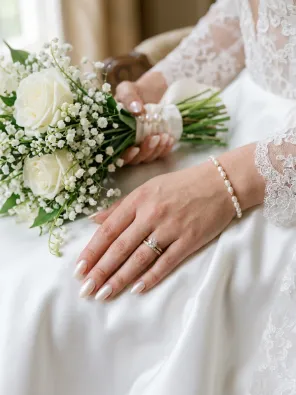 Ivory shimmer nails