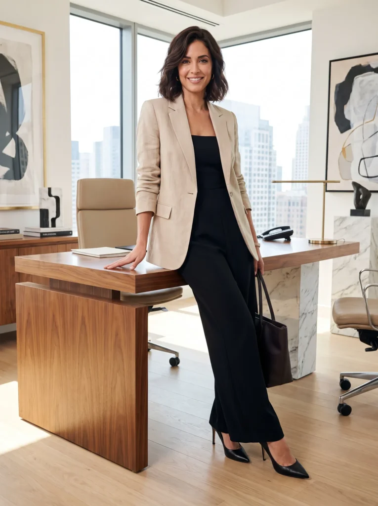 Jumpsuit with a blazer
