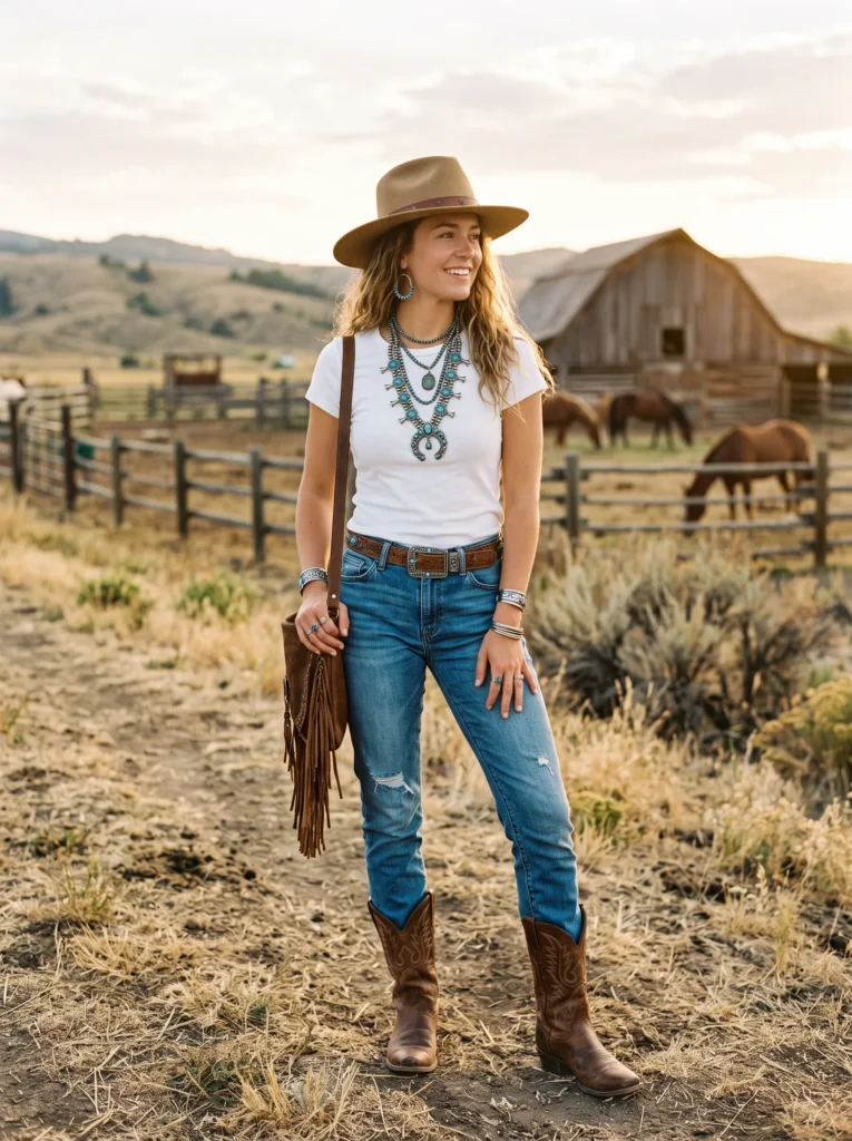 Layered necklaces with a simple top