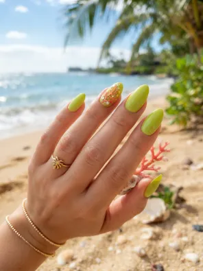 Lime green nails
