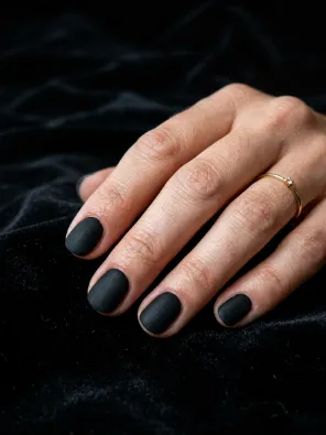Matte black nails