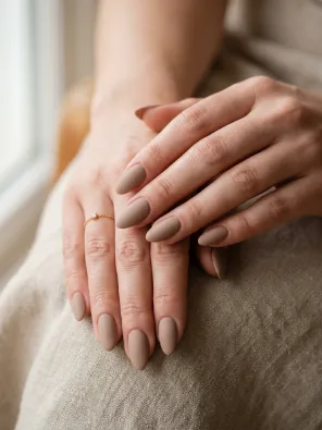 Matte nude nails