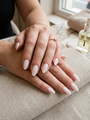Milky white french tips