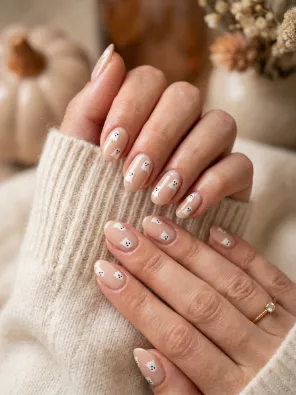 Mini ghost dot nails